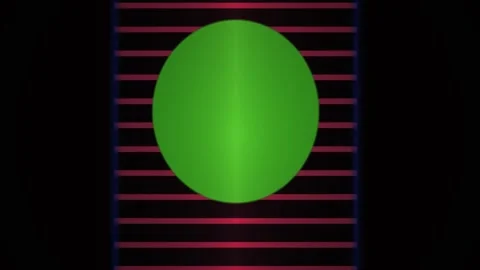 Abstract Digital Animation Featuring a Pulsing Green Sphere Moving Through .. Stock Footage 341776281