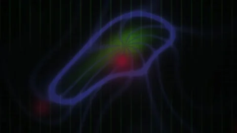Abstract Digital Animation Featuring Pulsing Bioluminescent Organic Cell St.. Stock Footage 341776475