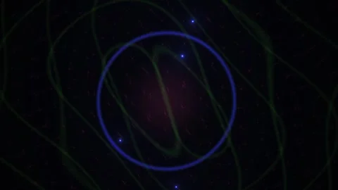 Abstract Digital Animation Featuring Pulsing Geometric Shapes and Glowing L.. Stock Footage 341776534
