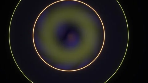 Abstract Digital Animation Featuring Pulsing Concentric Circles and Glowing.. Stock Footage 341776535