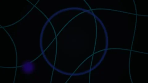 Abstract Digital Animation Featuring Pulsing Neon Circles and Intersecting .. Stock Footage 341776549