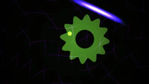 Abstract Digital Animation Featuring Rotating Gear Shape and Dynamic Light .. Stock Footage 334441439