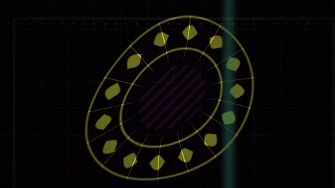 Abstract Digital Animation Featuring Rotating Geometric Shapes and Circular.. Stock Footage 340488589
