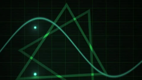 Abstract Digital Animation Featuring Rotating Geometric Triangles and Pulsi.. Stock Footage 340488611