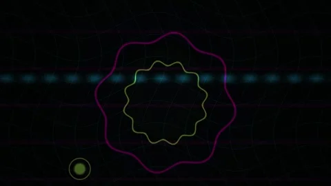 Abstract Digital Animation Featuring Rotating Geometric Shapes and Pulsing .. Stock Footage 341776762