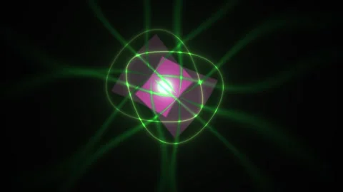 Abstract Digital Animation Featuring Rotating Pink Rectangular Prism Surrou.. Stock Footage 341807282