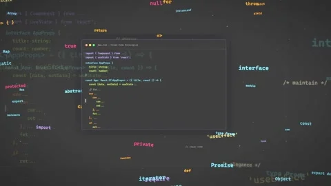 Abstract Digital Animation of Floating Programming Code and Software Stock Footage 339953293