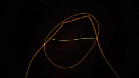 Abstract digital animation of glowing geometric shapes forming a pulsing li.. Stock Footage 341776765