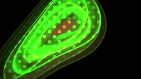 Abstract Digital Animation of Glowing Green Geometric Shapes and Pulsing Li.. Stock Footage 341776816