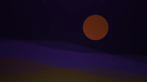Abstract Digital Animation of a Glowing Orange Sphere Moving Across a Dark .. Stock Footage 341776771