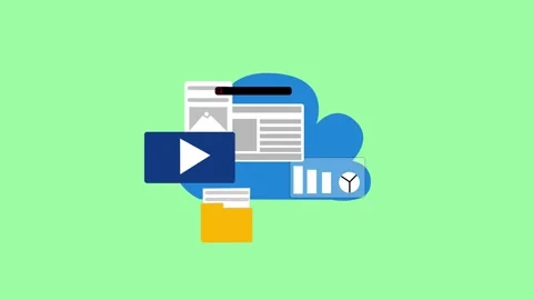 Abstract digital animation with multimedia elements Stock Footage 325245754