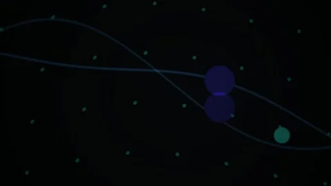 Abstract Digital Animation of Orbital Mechanics and Celestial Body Motion. Stock Footage 340488607