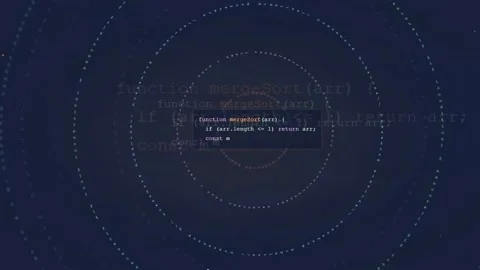Abstract Digital Animation of Programming Code Appearing in a Dark Blue Cyber Stock Footage 339976611