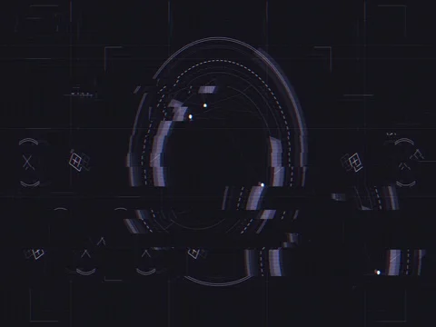 Abstract Digital Animation User Interface HUD with Pixel Noise Glitch Error Vide Vídeos de archivo 76119499