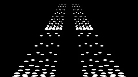 Abstract digital animation of white dots moving forward on a black backgrou.. 動画素材 345546162