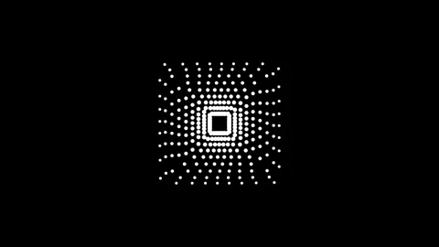 Abstract digital animation of white dots forming a central square and radia.. Stock Footage 345547738