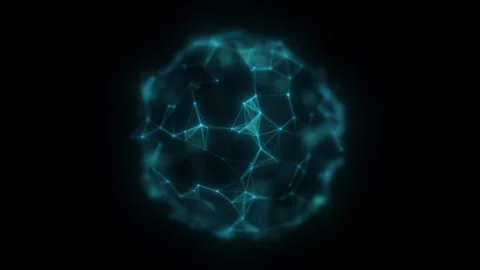 Abstract digital animation of world communication concept. Depth of field Stock Footage 153867230