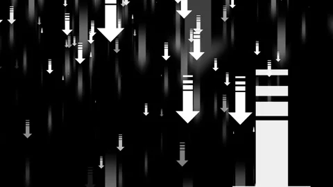 Abstract Digital Arrows Animation on Black Background Stock Footage 308970409