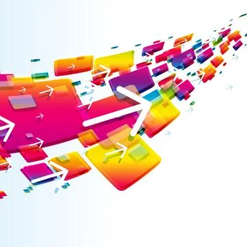 Abstract digital art background with arrows. Stock Illustration