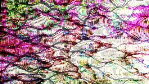 Abstract digital art background featuring intricate overlapping wavy line Stock Illustration