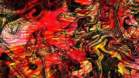 Abstract digital art background featuring dynamic wavy lines, vibrant red Stock Illustration