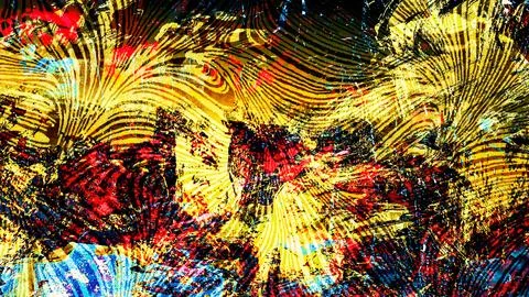 Abstract digital art background featuring dynamic golden wave patterns Stock Illustration