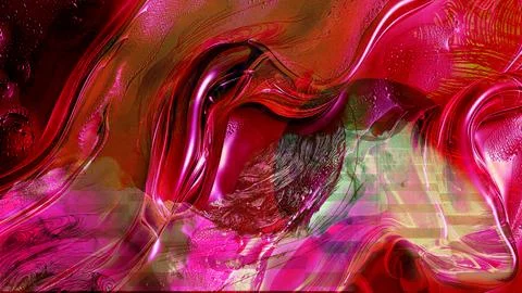 Abstract digital art background featuring dynamic swirls of rich magenta and red Stock Illustration
