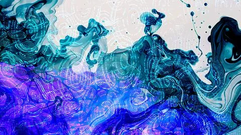 Abstract digital art background with fluid swirling patterns in vibrant shades Stock Illustration