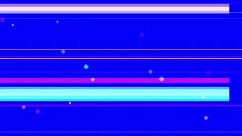 Abstract digital art with blue background and scattered colorful squares Stock Footage 335442164