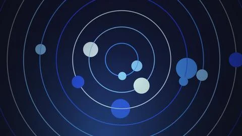 Abstract digital art with circular patterns and blue tones Stock Illustration