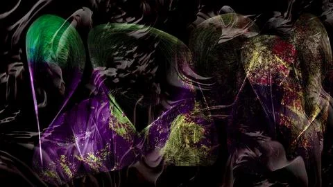 An abstract digital art composition featuring swirling textures with vibrant Illustrazione stock