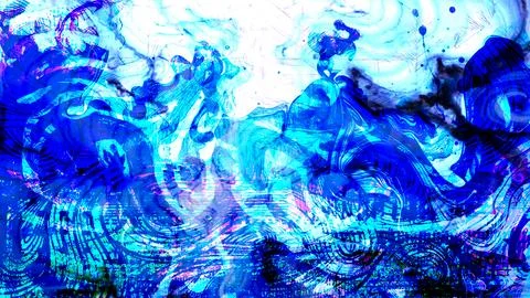 Abstract digital art featuring fluid blue and cyan waves, dynamic swirls Stock Illustration