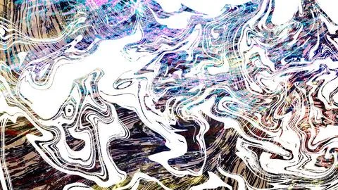 Abstract digital art featuring fluid white marble patterns swirling over Stock Illustration