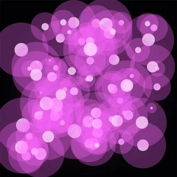 Abstract digital art featuring layered purple circular shapes on dark backg.. Stock Illustration