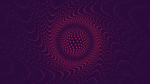 Abstract digital art featuring vibrant red glowing dots forming intricate s.. Illustrazione stock