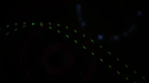 Abstract Digital Art with Glowing Particles and Lines on Black Background. Stock Footage 334442199
