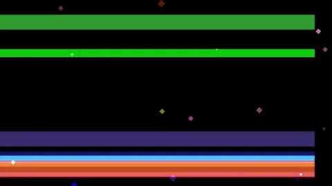 Abstract digital art with horizontal bands of color and scattered pixel ele.. Stock Footage 335442213