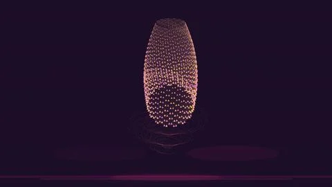 Abstract digital art representation of a glowing structure illuminated with.. イラスト素材