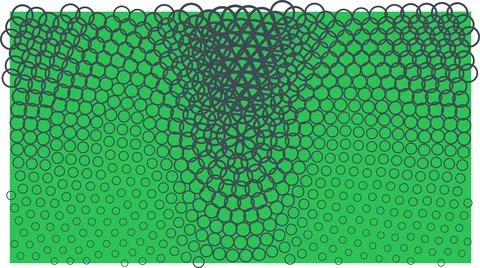 Abstract digital art showcasing a mesmerizing pattern of green and black dots Stock Illustration