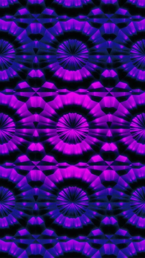 Abstract digital art showing interlocking purple and blue radial patterns Stock Footage 334064221