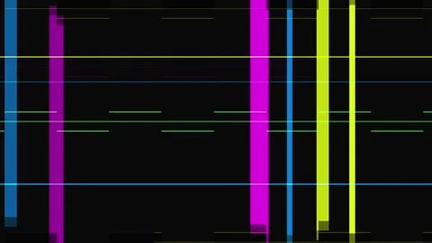 Abstract digital art with vertical bars and horizontal lines on a black bac.. Stock Footage 335442107
