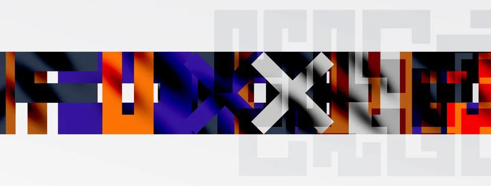 Abstract digital artwork. Blocks, shapes, colors blend creating modern aest.. Illustrazione stock