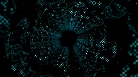 Abstract Digital Artwork Clock Universe Fractal Pattern with Stars and Lights Stock Footage 339052333