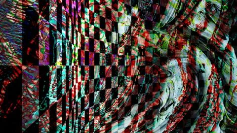 Abstract digital artwork featuring a complex geometric chessboard pattern Stock Illustration