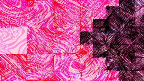 Abstract digital artwork featuring a geometric grid pattern with vibrant pink Stock Illustration