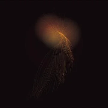 An abstract digital artwork featuring a glowing golden nebula Stock Illustration