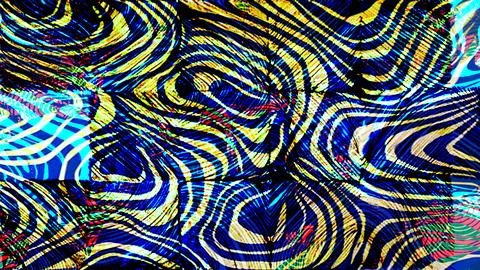 Abstract digital artwork featuring swirling patterns of blue, yellow, and white Stock Illustration