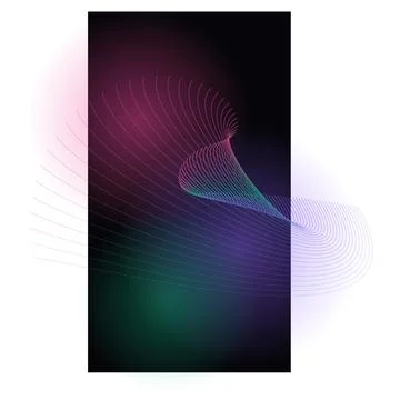 Abstract digital artwork featuring vibrant neon light streaks against a deep Stock Illustration