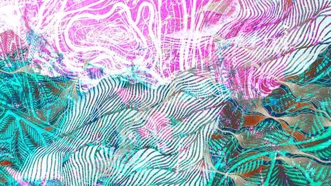 Abstract digital artwork featuring vibrant layers of pink, turquoise, and white Stock Illustration