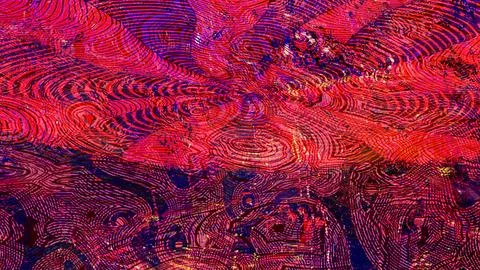 Abstract digital artwork featuring vibrant red and dark blue concentric wave Stock Illustration